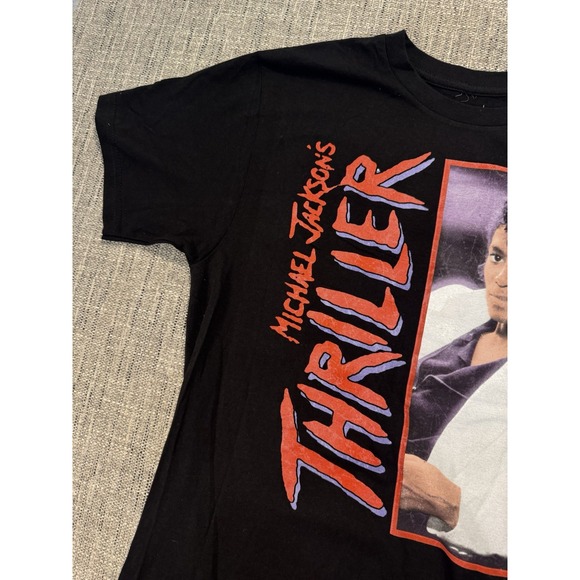 Michael Jackson Black Graphic Thriller Short Sleeve T-Shirt Size MEDIUM #A627 - Picture 4 of 9